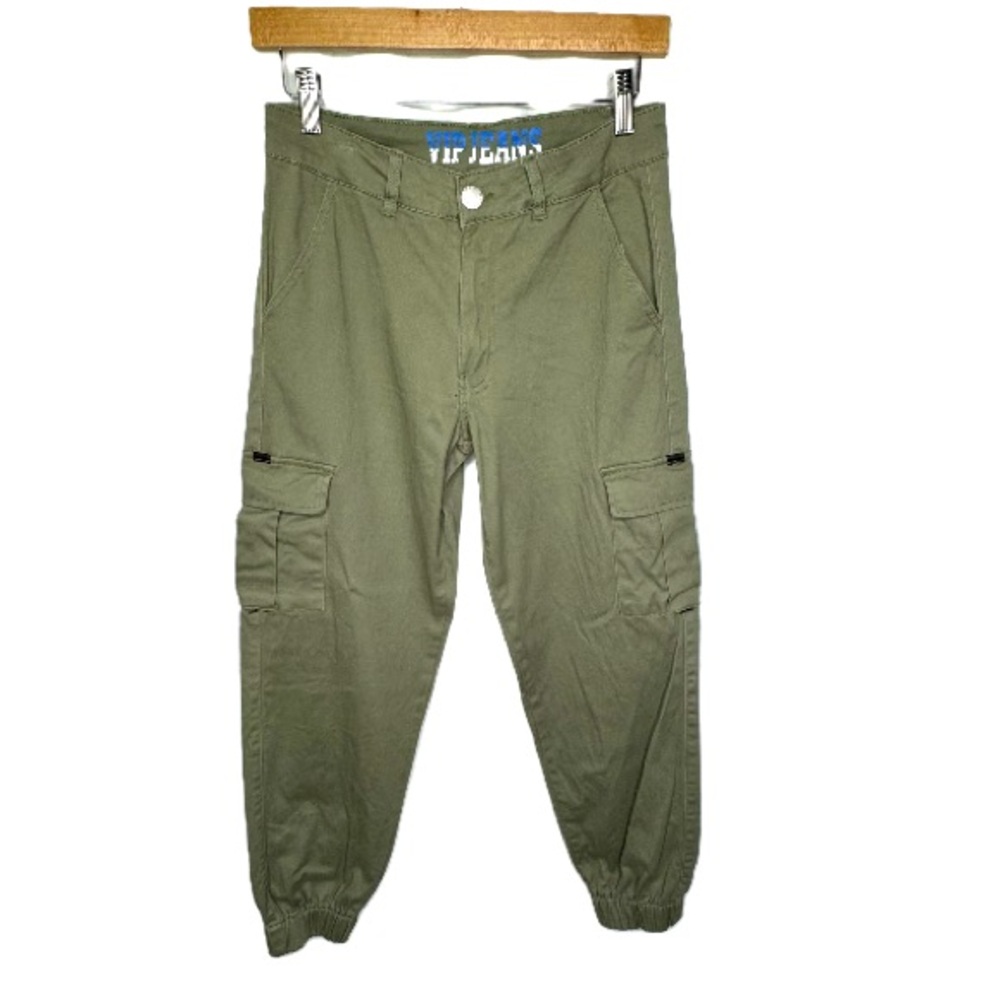 3/$25💥 Like New VIP Jeans Green Cargo Ankle Pants Sz Juniors 7/8 Bin P